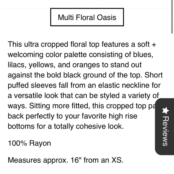 Saltwater Luxe Lenny Multi Floral Oasis Puff Sleeve Off Shoulder Crop Top - M - Picture 12 of 16